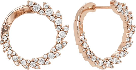 Marmara Sterling 925 Silver Earrings Rose Gold   Pink   ONE SIZE
