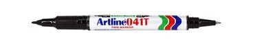 Artline Marker  041T 2-i-1 svart, 12 stk
