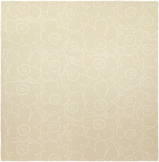 Marimekko Piirto Unikko sengeteppe 260x260 cm Ecru