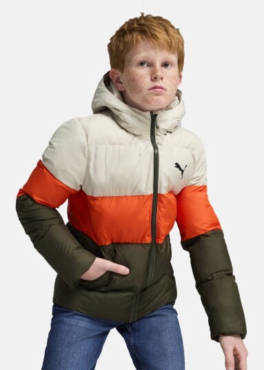 Puma Poly Hooded Puffer Jacket Dark Olive 164 Hostjakker Puma Poly Hooded Puffer Jacket Dark Olive 164 Hostjakker