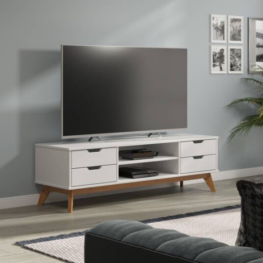 TV bord Borneo hvit/Natur 140x42x40cm