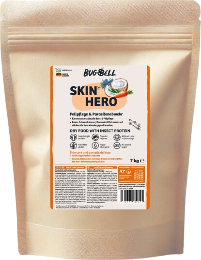 Bugbell Tørrfôr Skin Hero Sparepakke 4 X 7 kg Bugbell Tørrfôr Skin Hero Sparepakke 4 X 7 kg