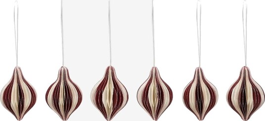 Broste Copenhagen Spira Ornament BURGUNDY/OFF WHITE Ø 3.8 cm