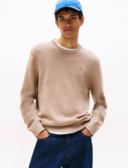 Tommy Jeans Tjm Slim Ess Sweater Ext - Beige - S