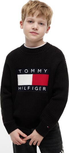 Tommy Hilfiger Heritage Flag Sweater   Black   140