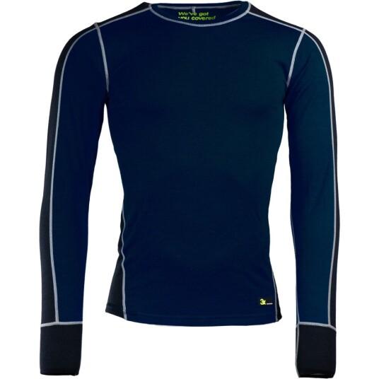 3X Workwear Trøye kilimanjaro m/rund hals s merinoull/bambus mørk blå sort