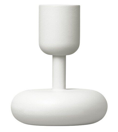 Iittala Nappula 107 mm Lysestake i Hvit Lakkert Stål
