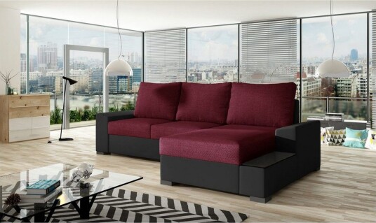 Seksjon Eltap Negro 245x165x90 cm Malmo 63 Soft 11 Rød Svart Høyre