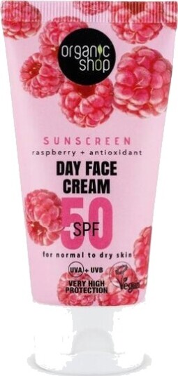 Organic Shop Sunscreen Day Face Cream SPF50 Normal to Dry Skin 50 ml
