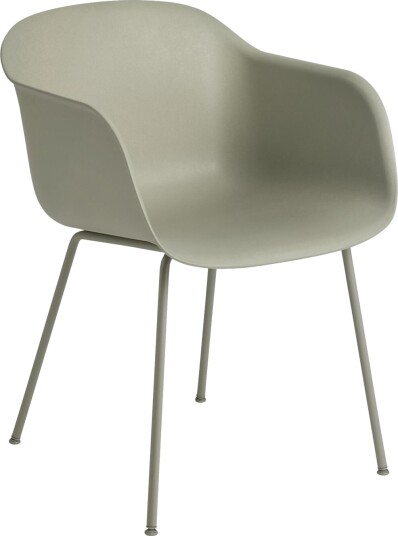 Muuto Fiber Spisestol med Armlener og Base Grønn
