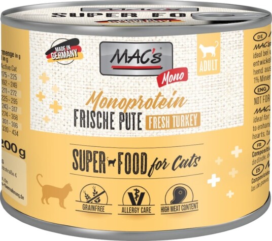 Mac´S Cat Mono Sensitive Kalkun 12 X 200 G Mac´S Cat Mono Sensitive Kalkun 12 X 200 G