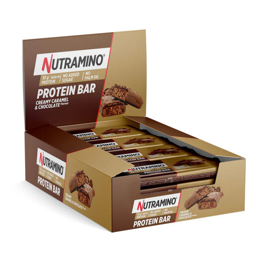 Nutramino Proteinbar, 12x55g - Creamy Caramel & Chocolate Nutramino Proteinbar, 12x55g - Creamy Caramel & Chocolate