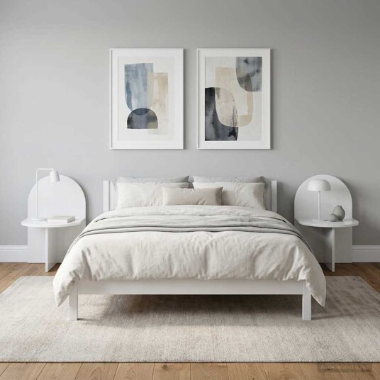 Nattbord 2 pcs Høgglans hvit 48 x 49 x 65 cm Konstruert tre