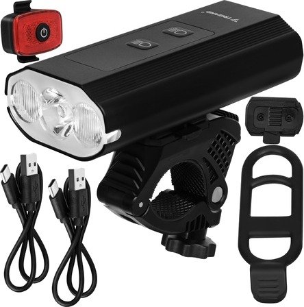 Trizand Led Sykkellykt 1300 Lm + Baklys