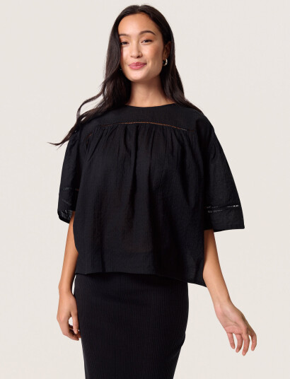 Soaked in Luxury Slamona Blouse Ss - Black - XS