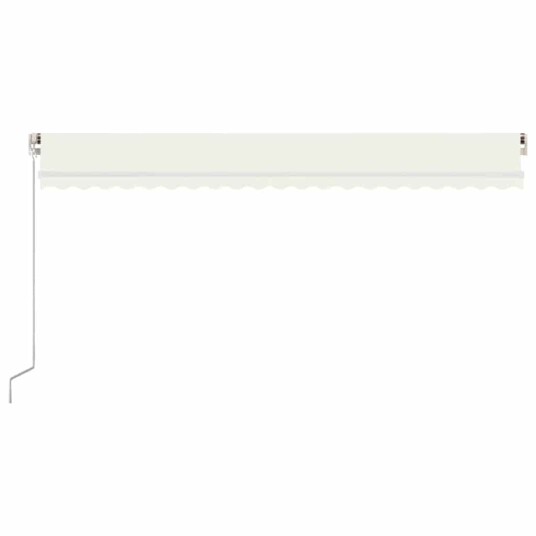 vidaXL Manuell uttrekkbar markise med LED 500x300 cm kremhvit