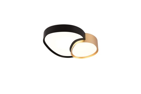 Trio Lighting Taklampe Rise 43 cm Svart/gull