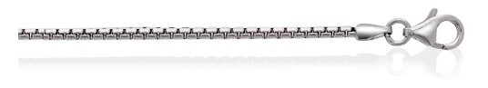 Veneziansk kjede i sølv, rund 1,8 mm 50 - Rhodinert L:50 cm B:1,8 mm