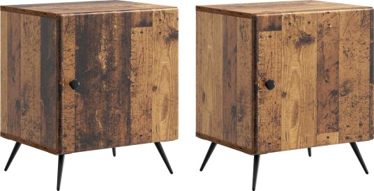  Nattbordskap 2 pcs Gammelt tre 43 x 34,5 x 50 cm Konstruert tre