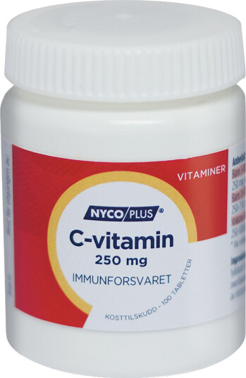 Nycoplus C vitamin tab 250 mg 100 tabletter Nycoplus C vitamin tab 250 mg 100 tabletter