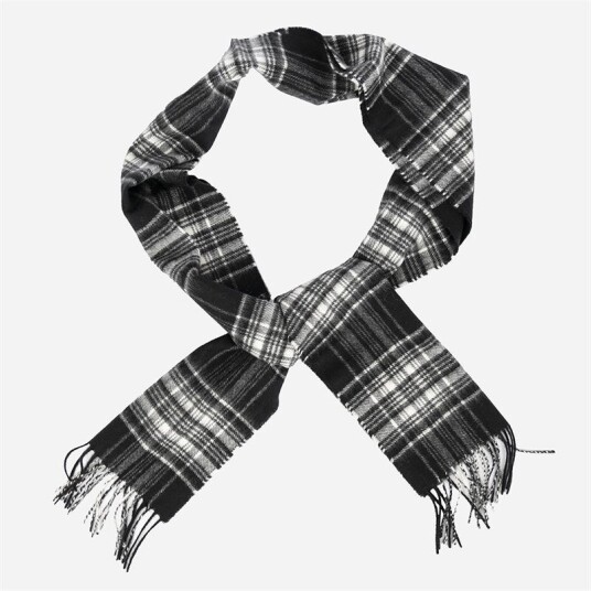 Johnstons of Elgin Scarf - Black & White Stewart
