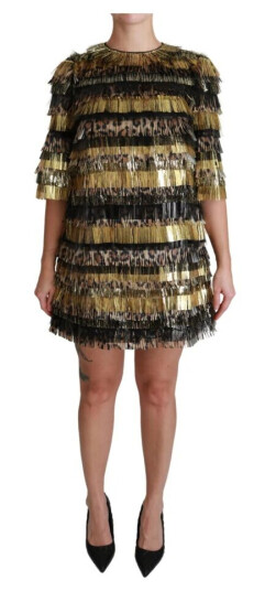 Dolce & Gabbana Leopard skift minikjole Svart XS