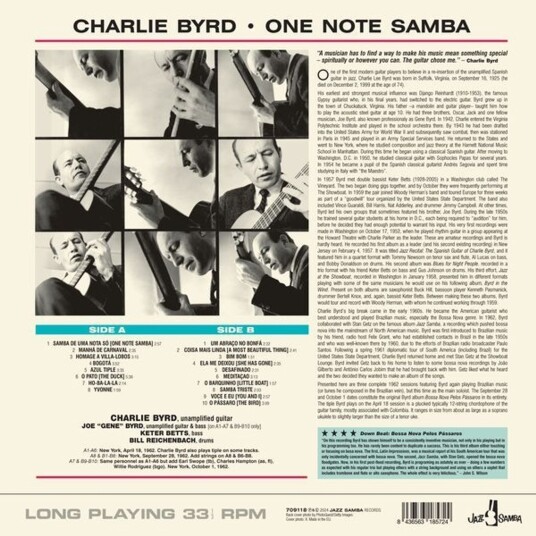 Charlie Byrd  One Note Samba  LP/Vinyl