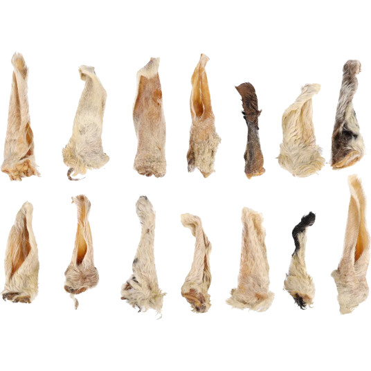 Flamingo Naturlige Lammeører med pels 200g Hundesnacks