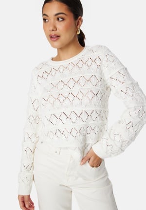 Object Collectors Item Liva L/S O-Neck Knit Pullover Cloud Dancer M