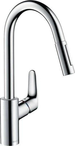 Hansgrohe Focus 240 kjøkkenbatteri Med uttrekkbar tut og dusj, Krom