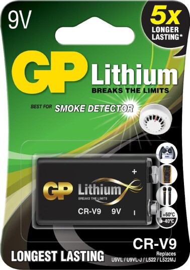GP 9V Litiumbatteri 800 mAh Engangs med Original Egenskaper