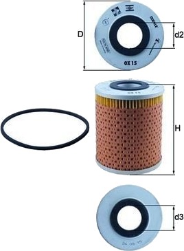 Oljefilter MAHLE ORIGINAL OX 15D Oljefilter MAHLE ORIGINAL OX 15D