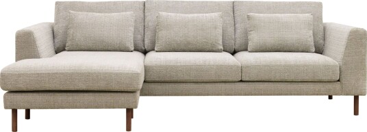 Florenz 3 seters Venstrevendt L formet Sjeselongsofa i Chenille Grå / Beige