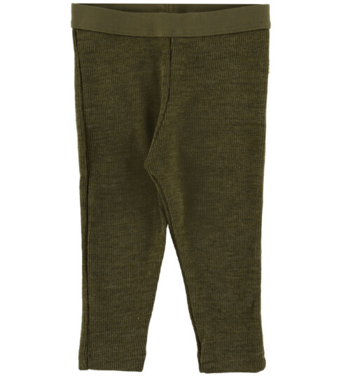 Joha Leggings Rib Ull Mose Grønn 120 Leggings Ull