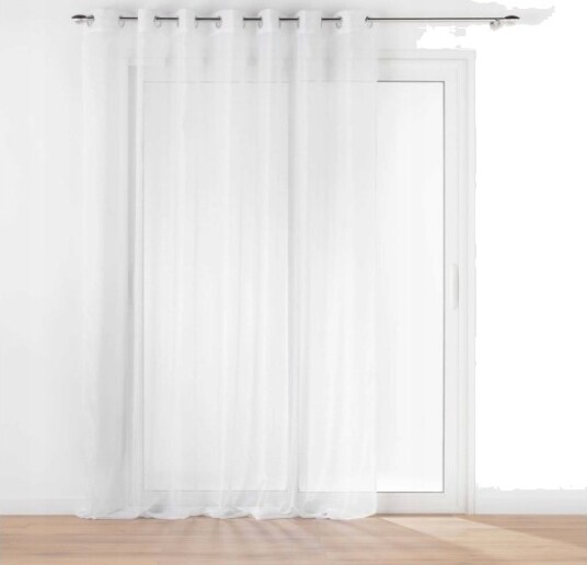 Douceur D`Interieur Ferdigsydd Gardin Med Glatt Voile Lissea Hvit