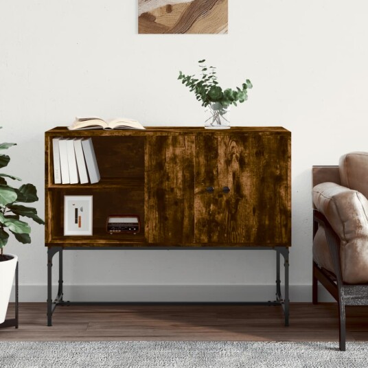 vidaXL Skjenk røkt eik 100x40x79,5 cm konstruert tre vidaXL Skjenk røkt eik 100x40x79,5 cm konstruert tre