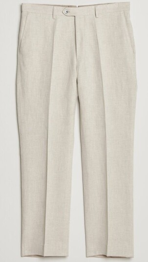 Oscar Jacobson Dell Cotton/Linen Trousers Off White Oscar Jacobson Dell Cotton/Linen Trousers Off White