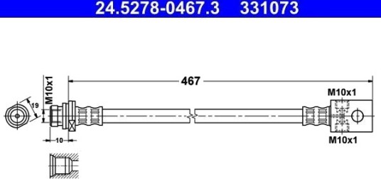 ATE 24.5278 0467.3 Bremseslange