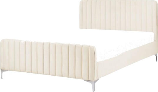 Dobbeltseng Lunan med lamellram Beige-Sølv, 140x200 cm - Beige-Sølv, 140x200 cm Dobbeltseng Lunan med lamellram Beige-Sølv, 140x200 cm - Beige-Sølv, 140x200 cm