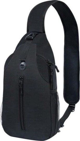 Laptopryggsekk Slyngeveske Crossbody veske Dagstursekk Fotturer Bryst Reise med Vannflaskelomme Tursekk Svart