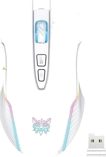 Onikuma CW905 Trådløs Gamingmus med RGB-lys - Optisk - 6400 dpi - Hvit