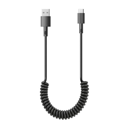 Eletra USB A til USB C spiralkabel 1,5 m svart