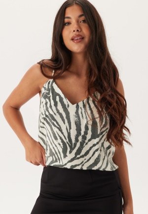 BUBBLEROOM V-neck Shimmer Strap Singlet Zebra XL