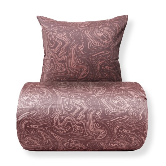 Borg Living Sateng sengesett - 140x200 cm - 100% Bomullssateng - Marble lavender Borg Living Sateng sengesett - 140x200 cm - 100% Bomullssateng - Marble lavender