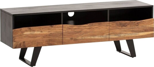 Lavbord Wohnling Heltre med 2 dører 1 skuff trekanter landlig stil Lavbord Wohnling Heltre med 2 dører 1 skuff trekanter landlig stil