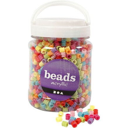 Diverse Bølgetønnemix dia 7 mm hullstr 3,5 mm ass farger 265 g 700 ml 1 boks