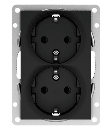Elko Plus Option Stikkontakt 2-veis, for Plus Option Svart Elko Plus Option Stikkontakt 2-veis, for Plus Option Svart