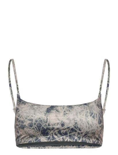Weekday Printed Pull-Over Scoop Neck Bikini Top - Beige - M