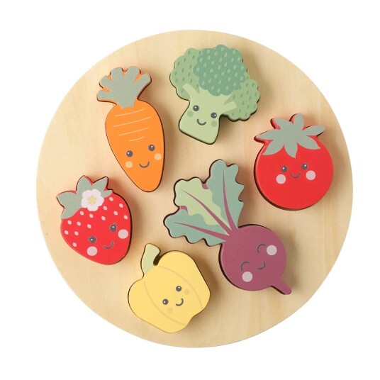 Orange Tree Toys Glade Grønnsaker Trepuslespill