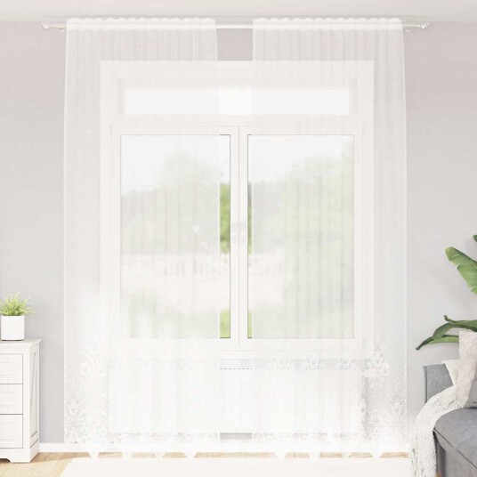  Gardiner med gardiner Hvit 500x100cm Polyester
